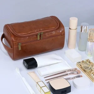 Hanging Leather Toiletry Bag